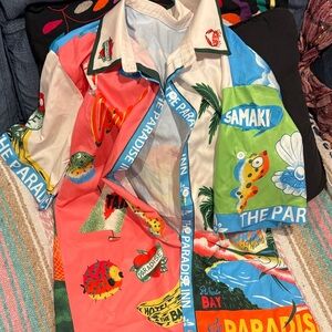 Colorful Graphic Button-Up Shirt